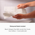 KIVY Glass Laundry Detergent Dispenser + Labels [Set of 2] Glass Jars for Laundry Room Organization Decor - Scent Beads & Soap Dispenser for Liquid Detergent Dispenser & Fabric Softener