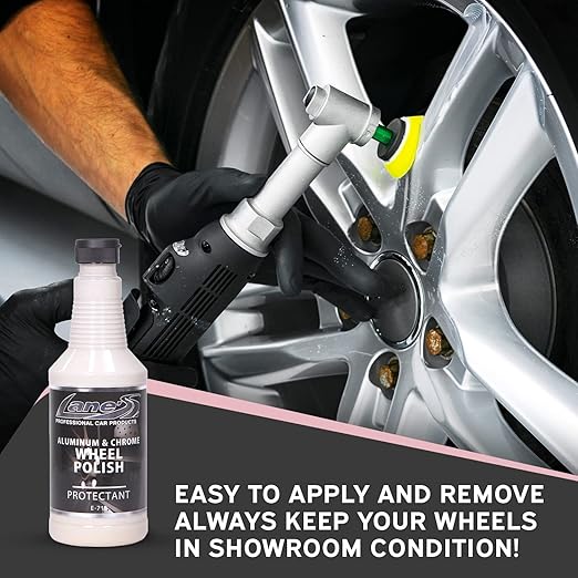Lane's Car Products Chrome & Aluminum Wheel Polish, Easy Application Wheel Polish with Flip-top Lid, Safe to Use Rim Polish Brightener, Protects Against Corrosion and Oxidation - 32oz