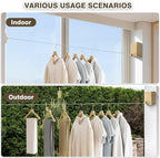 Retractable Clothesline, Retractable Clothesline Indoor, Stainless Steel Travel Clothesline, Not Sagging, Suitable for Balconies, Courtyards, Laundry Rooms, RVs, Yachts, etc