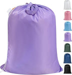 Polecasa Heavy Duty Large Laundry Bag with 130gsm Tear Resistant Fabric and Handles, Easy to Carry Durable Dirty Clothes Drawstring Bag, Perfect for College Dorm, Travel, 28”x36”,Purple
