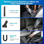 Blestan Car Vacuum - Portable Vacuum Cleaner with 16.4ft Cord, Bag, LED Light & Attachments - DC 12V High Power Small Vacuum, Car Accessories