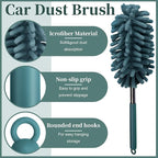 2 PCS Car Interior Duster with Extension Pole, Microfiber Car Dusters with Bendable Head, Cars Duster Exterior&Interior Scratch Free, for Cleaning of Vehicle Details, Offices, Window(Nude Blue)