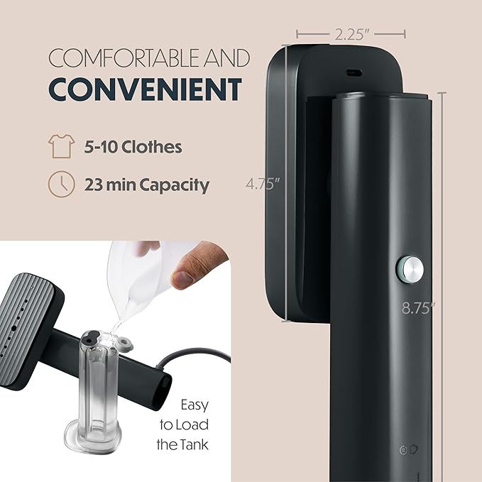 Portable Steamer for Clothes, Travel Garment Steamer for Fabric Wrinkles Remover with Heat-Resistant Glove, 18s Fast Heat-up, 90ml Water Tank, 1200W | Hand Steamer for Home, Office and Travel