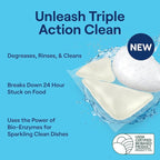 Seventh Generation Triple Action Clean Automatic Dishwasher Detergent Packs with Bio-Enzyme Power, Free & Clear, Fights 48-hour Stuck-on Food, 54 count