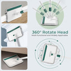 Baseboard Cleaner Tool with Handle, 60" Extendable Long Handle Baseboard Cleaner with 5 Reusable Pads for Baseboards Cleaning, Ceiling, Wall, Floor, Bathroom, Kitchen