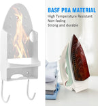Ironing Board Hanger Wall Mount Ironing Holder Iron Hanger with Ironing Board Rack for Max 5 Inch Width Iron (White)