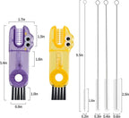Bottle Brush Cleaning Set Includes 4 Straw Cleaning Brushes, 2 3-in-1 Multi-Function Portable Travel Cup Lid Crevice Brushes, Straw Brushes, and Household Kitchen Cleaning Tools