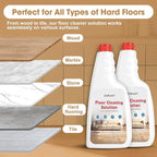 Floor Cleaning Solution, 16.23 Fl Oz Pack of 2 , Compatible with All Roborock Mopping Robots (S7, S8, Qrevo, Q7, Q8 series),Deep Streak Cleans for Multiple Hard Floors, Low-Foam Delivers Clog Free