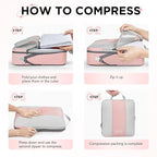 10 Set Compression Packing Cubes for Travel Essentials Women Mom,Compressible Expandable Packing Cubes for Suitcase,OlarHike Luggage Organizer Bags for Travel,Handy Helper for Organizing Clothes(Pink)