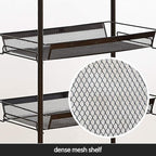 JANE EYRE Rolling Utility Storage Rack Cart on Wheels, Trolley Carft cart, Multi-Purpose Organizer Shelf (Black, 4 Tier)…