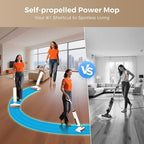 Wet Dry Vacuum Cleaner, 180°Lie-Flat Vacuum Mop All in One with Auto Self-Cleaning, Smart Floor Cleaner Machine for Hard Floor, 35 Mins Runtime, Edge Cleaning, Self-Propelled Vacuum Mop Combo