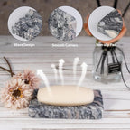 2 Pcs Soap Holder for Bathroom, Marble Soap Dish for Kitchen Countertop, Soap Tray with Creative Wavy Design, Saver for Bath Tub, Sponges, Italian Natural Stone(Rosso Luana)