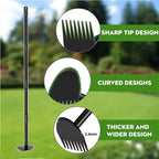 Hoe Garden Tool, 2-in-1 Garden Hoe with Heavy Duty Metal Hoe, 17-60 Inch Garden Hand Tiller with Long Handle for Gardening, Weeding, Lossening, Tilling, Black