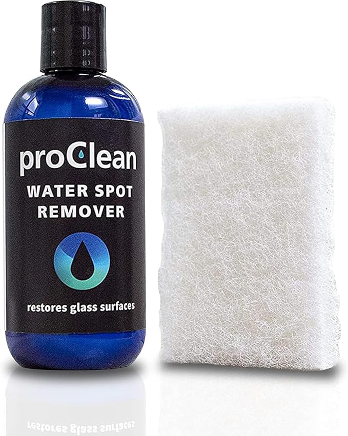 ProClean Hard Water Spot Remover - For Glass, Metal & More - Includes Applicator Pad - Water Stain Remover Kit - Use on Car Window or Shower Door