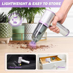Mini Vacuum Cleaner, 3 in 1 Cordless Handheld Vacuum Cleaners, 18000Pa High Power Car Vacuum Cleaner with Brushless Motor,Adjustable Car Vaccum Portable for Cars,Desktop-DBS03 (Sliver and Purple)