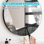 2PACK All-Purpose Shower Squeegee for Shower Doors, Tile Shower Walls, Bathroom, Window, Glass and Car Windshield, Mirrors and Kitchen-Stainless Steel, 10 Inches, Black