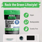 Rockin' Green Classic Rock Laundry Detergent (90 Loads), Plant based, All Natural Laundry Detergent Powder, Vegan and Biodegradable Odor Fighter, Safe for Sensitive Skin, 45 oz (Freshwood Mac)