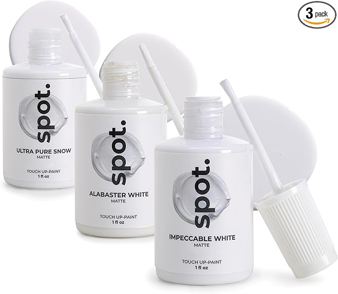 spot. Touch-Up Paint | Matte Finish for Cabinets, Walls, Doors & Furniture | Multi-Tone White Repair Kit | Quick-Dry, Self-Priming, Low-Odor, Eco-Friendly | No-Sanding or Primer Needed | 3 Pack