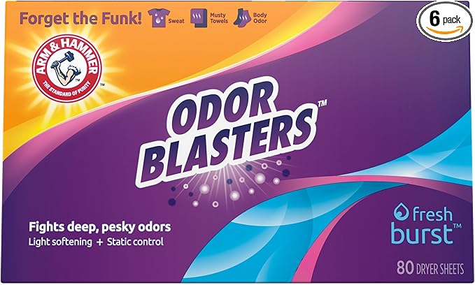 Arm & Hammer Odor Blaster Sheets Fresh Burst 80ct,(Pack of 6)