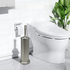 Brushed Nickel Toilet Bowl Brush with Holder, Durable Bathroom Cleaning Tool, Modern Design for Easy Toilet Maintenance, Bathroom Cleaner Brush for Efficient Cleaning and Hygiene