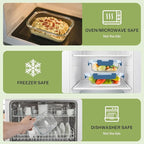 HOMBERKING 8 Pack Glass Food Storage Containers with Lids, Meal Prep Containers, Airtight Bento Boxes with Leak Proof Locking for Microwave, Oven, Freezer and Dishwasher, BPA Free, 5-35oz, Deep blue