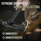 Freelander Camping Axe with Sheath, Sharp Tactical Hatchet Axe with Clip and Bottle Opener, Multi-Functional Hammer Tactical Tomahawk, Survival Tomahawk Axe for Camping (Black, 15 Inch)