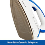 1500W Ironing Station with Ceramic Soleplate, Iron Lock for Easy Carry, 1.5 Ltr Removable Water Tank and Auto Shut-Off, Digital Display, Continuous Home Steam Iron