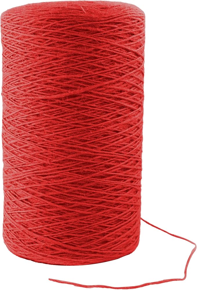 1mm x 2000 Feet Red Jute Rope, Twine for Gardening Tomato Climbing Plant Tie Floristry Crafts Gift Wrapping Packing Decor
