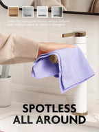 Fantasticlean Microfiber Cleaning Cloth Roll -75 Pack, Tear Away Microfiber Towels, 12" x 12", Reusable, Washable, Scratch Free, Ultra Absorbent Dishcloth for Home Supplies, Car, Pet (Lavender)