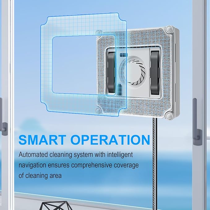 Window Cleaning Robot, Ultra-Thin Design, 5600PA Suction, Automatic Smart Vacuum for Glass, Tiles