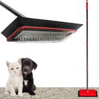 Dog Hair Carpet Rake – Cat and Dog Carpet Hair Removal Tool with Flex and Grab Bristles and Tri-Flex Rubber Edge – Adjustable Handle for Easy Fur Removal on Stairs Furniture Pet Beds Cat Towers