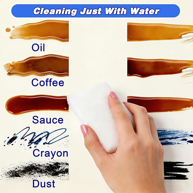 50 Pack Magic Cleaning Sponge Erasers, Non-Scratch Melamine Sponge Bulk Multi-Surface Cleaner Melamine Foam Cleaning Scrubber Pad Sponges for Household Wall Shoes Bathtub Door Shower Bathroom Kitchen