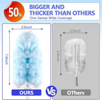Heavy Duty Duster Refills for Swiffer Duster (60 Count) | 360° Unscented Disposable Multisurface Dusters with 1 Handle- for Home, Blinds, Fans & Corners, Blue