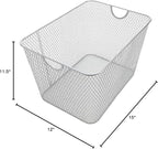 YBM HOME Kitchen Pantry Organizer Wire Baskets for Shelves, Cabinets, Pantry, Countertop, Mesh Open Storage Bin Metal Basket for Organizing Food Supplies, 2 Pack, 15x12x11.5