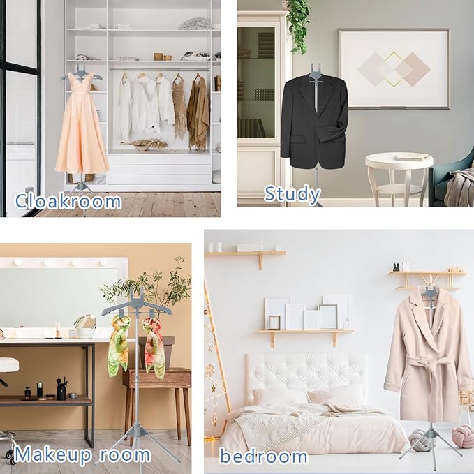 Garment Steamer Rack & Garment Ironing Glove for Clothes,Adjustable Steamer Stand for Clothes,Adjustable Garment Hanger Standing,Foldable Iron stand with Ironing Glove for Steaming Clothes(32-63 Inch)