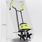 12 Inch Small Electric Corded Garden Tiller Cultivator 8.5 AMP Power Rototiller for Gardening