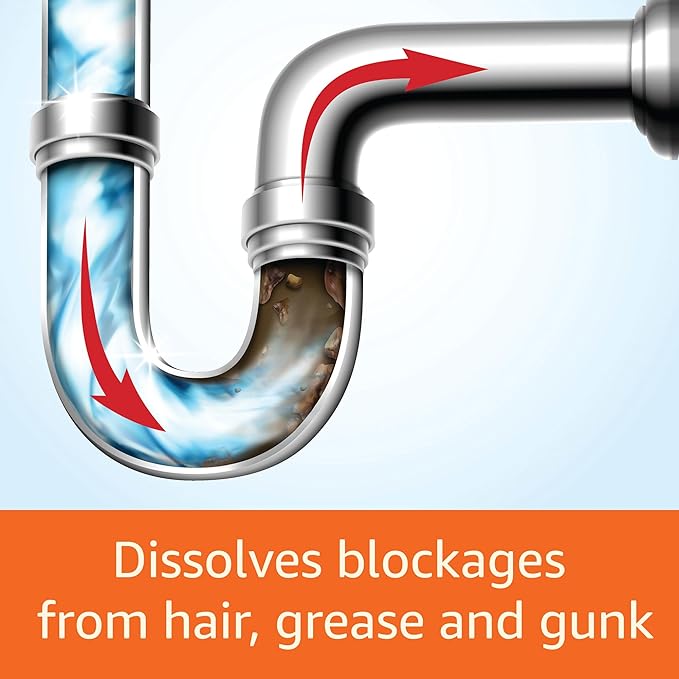 Amazon Basics Max Strength Gel Drain Clog Remover and Cleaner, 80 Fl Oz, Pack of 2