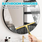 12-Inch Golden All-Purpose Shower Squeegee for Shower Doors, Tile Shower Walls, Bathroom, Window, Glass and Car Windshield, Mirrors and Kitchen-Stainless Steel