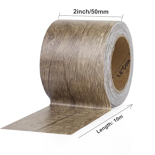 BOMEI PACK Wood Grain Repair Tape,Self Adhesive Repair Patch for Furniture, Floors, Cabinets, Windows, Doors, RV, Home Decor and DIY Projects (1, Grey Coffee)