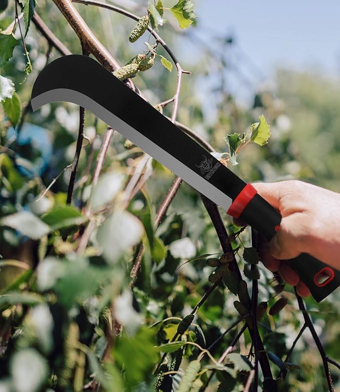 Machete, 15 Inch Gardening Machete for Outdoor and Yard Work, 3Cr13 Stainless Steel and Non-Slip Handle with Nylon Sheath