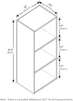 Furinno Luder Bookcase / Book / Storage , 3-Tier, White