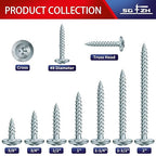 #8 x 1 Inch Wood Screw 100Pcs Alloy Steel Standard Thread Truss Head Fast Self Tapping by SG TZH