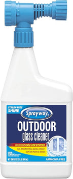 Sprayway Outdoor Glass Cleaner, 32oz, Pack of 6 | Streak-Free Shine, Foaming Action | Ideal for Windows, Patio Doors, and Outdoor Glass Surfaces