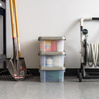 IRIS USA 16 Qt Storage Bins with Gasket Seal Lid, 3 Pack - BPA-Free, Heavy Duty Moving Containers Tight Latch, Weather Proof Tote, WEATHERPRO - Clear/Chrome