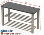 Simple Houseware Wood Top Shoe Storage Bench for Entryway, Grey