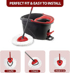 Mop Head Replacement for O-Ceda EasyWring 1-Tank System, Includes 6 Spin Mop Replacement Head, 1 Spin Mop Base