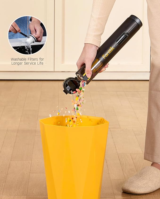 Fanttik Slim V10 Mate Cordless Car Vacuum, 4-in-1 Portable Mini Handheld Vacuum, 17000pa Suction Power, Upgraded Smart Display, 2 Suction Modes for Car, Office Desk, Keyboards