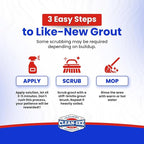 Clean-eez Grout Cleaner 2 Pack with Stand-Up Brush Attachment - Stain Remover Heavy-Duty Scrubber - Bathroom Shower Ceramic Porcelain Tile & Grout Only - Easy Control Flip Top Cap - 32 oz.