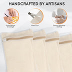 4 Piece Small, Durable Organic Cotton Mesh Laundry Bag with Strong Zipper and Breathable Mesh, Delicate Laundry Bag for Underwear, Clothes, Pants and Socks