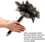 Retractable Ostrich Feather Duster for Cleaning, 15 Inch Fluffy and Natural Feather Duster with Retractable Handle， Reusable Eco-Friendly Handheld Cleaning Supplies (10 pcs)